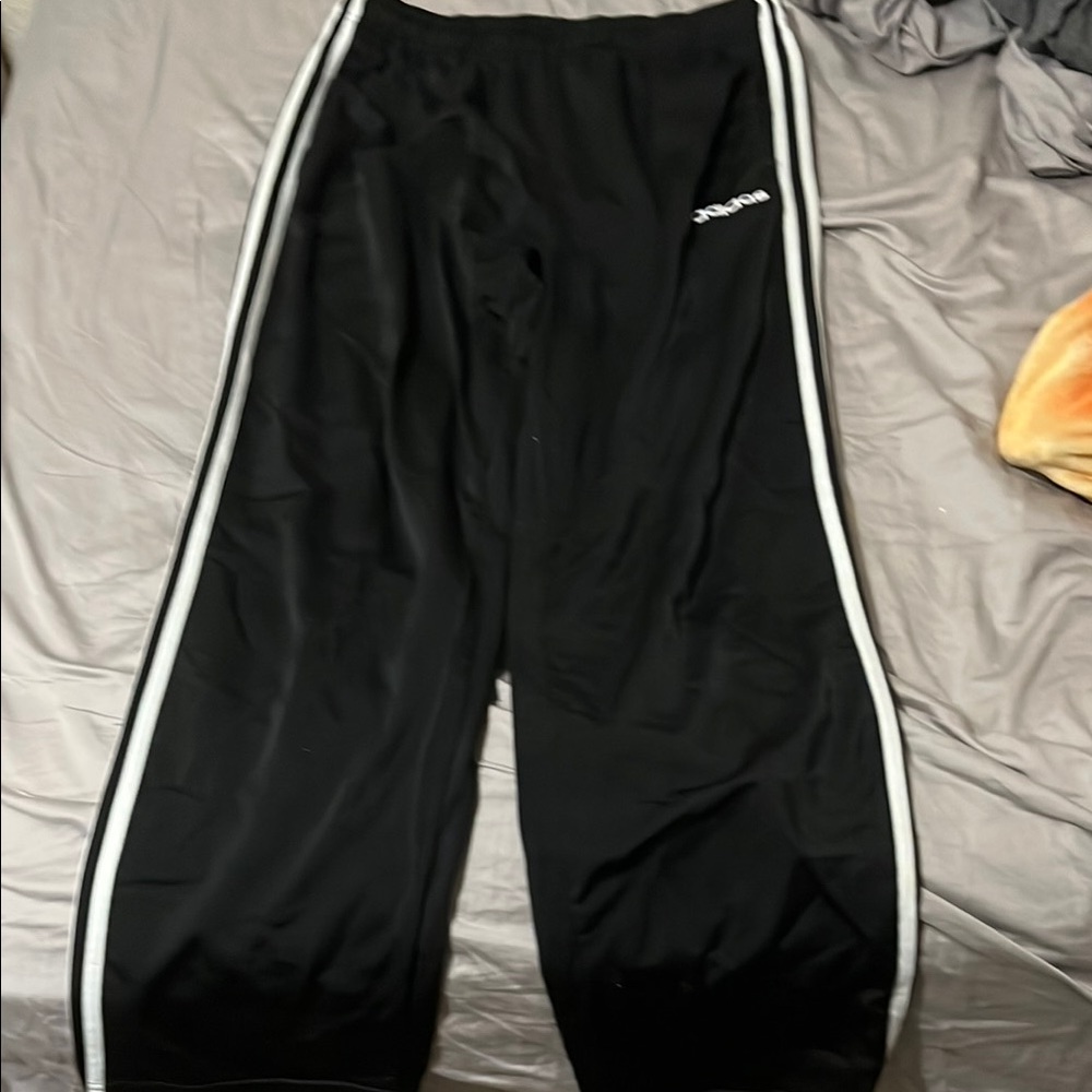 adidas Black Sweatpants with White Stripes